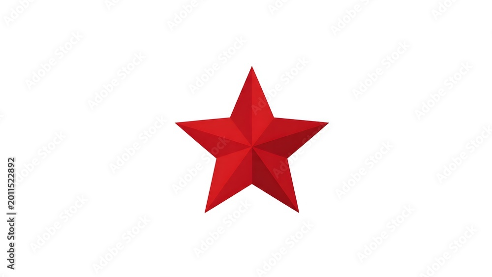 Obraz premium Red Star Icon Centered on White Background