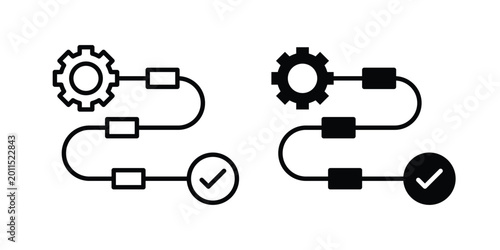Фотография Workflow process icon illustration design vector set in black.