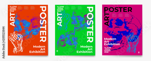 Konstfotografi Modern art exhibition poster templates set
