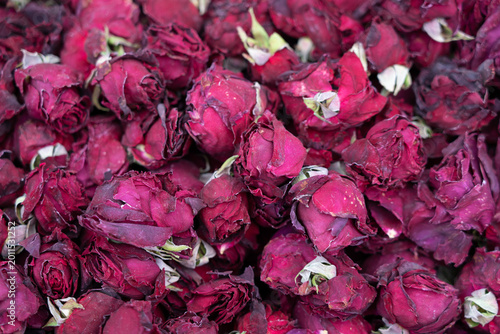 Canvas Print Dried red roses representing memory, loss, and fragility