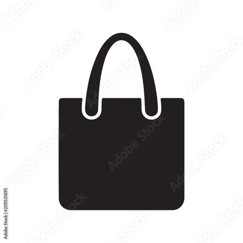 Tote bag silhouette icon vector flat design