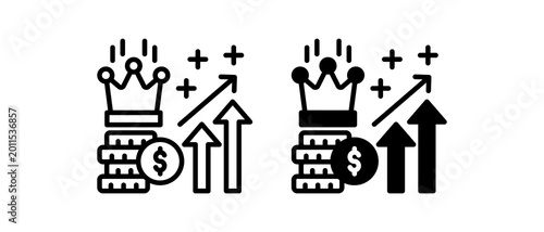 Fotografía Royalty Earnings Icon Collection line & Mixed Style icon