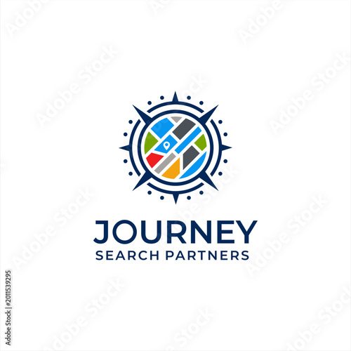 Free Download Journey Search Partners Logo with Compass and Map Elements. - GFXLoad