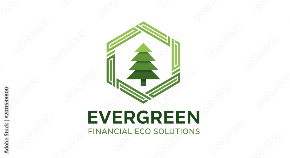 Fototapeta premium Evergreen Financial Eco Solutions Logo Design.