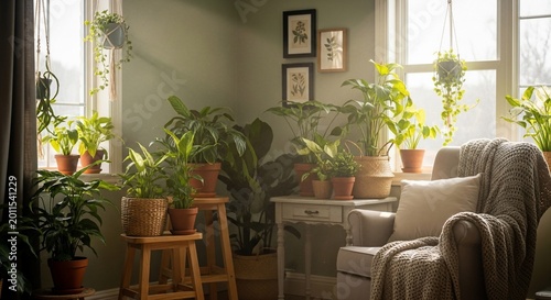 Indoor plants decorative interior