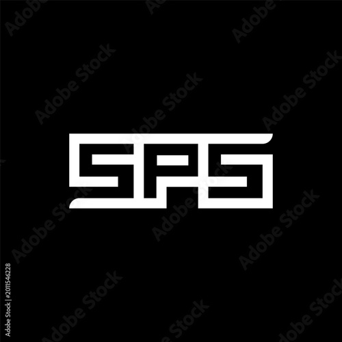 initial letter SPS unique monogram logo black white  color