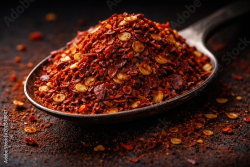 Macro image of crushed chil...