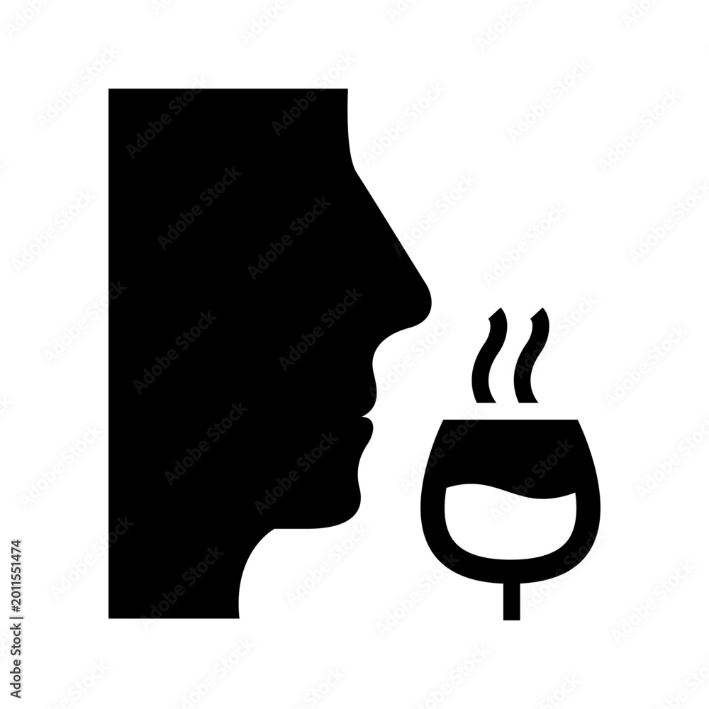 Obraz premium Wine tasting icon. Food and wine tasting filled symbol. Black and white.