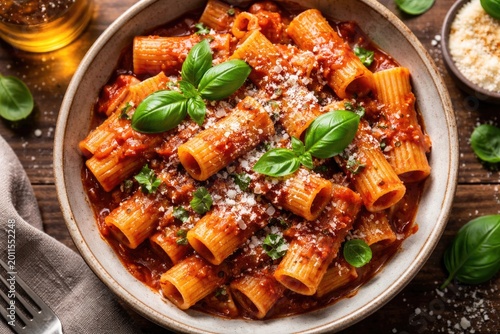 Rich tomato rigatoni pasta ...