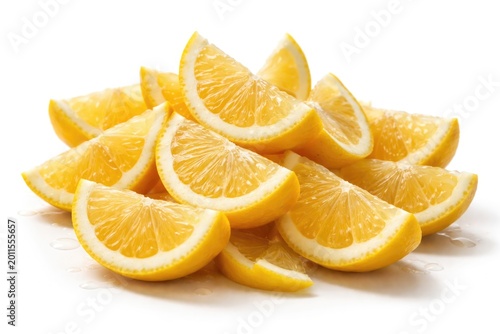 Sliced lemon wedges piled o...