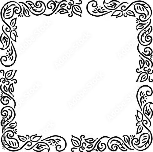 Decorative Vertical Floral Frame for Invitation