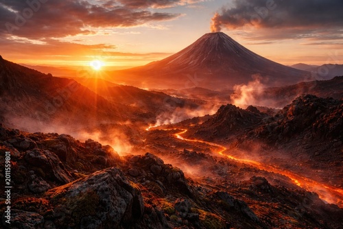 Sunrise casting warm hues o...