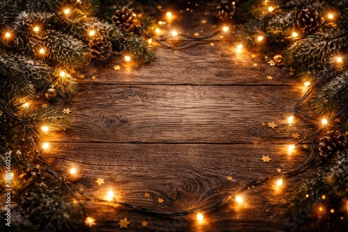 Rustic wooden surface adorn...