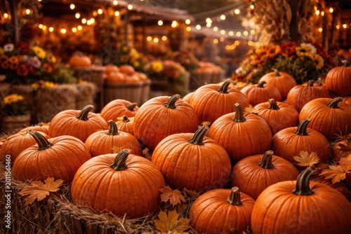 Pumpkins tightly grouped in...