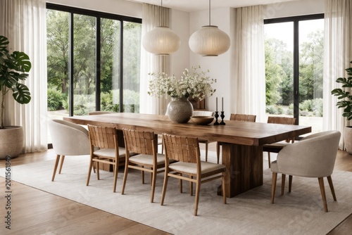 Spacious dining area with s...