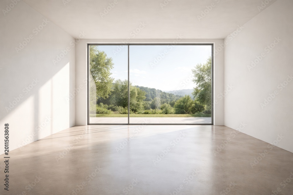 Fototapeta premium Minimalist empty space showcasing a window view