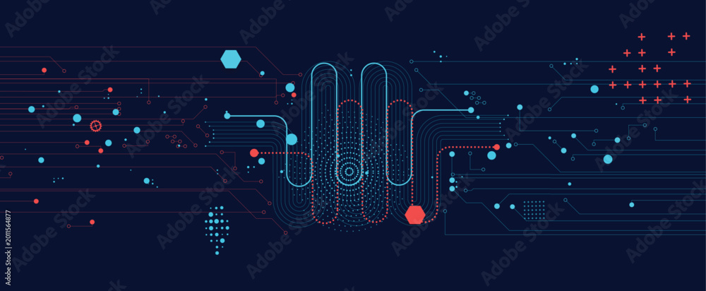 Fototapeta premium Abstract high technology and science background