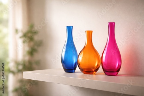 Brightly colored glass vase...