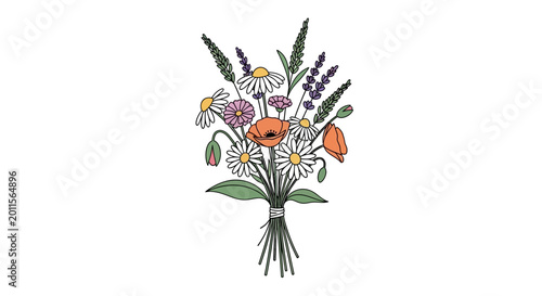Foto Colorful bouquet of wild flowers.