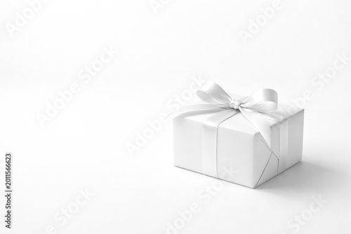 Minimal white gift package ...
