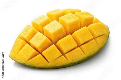 Sharp focus on a mango slic...