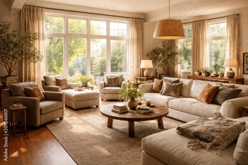 Warm living room environmen...