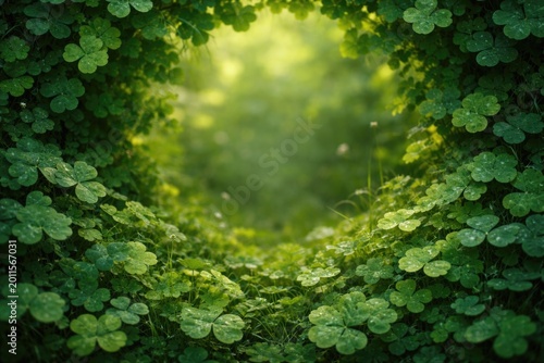 Dense clover foliage establ...
