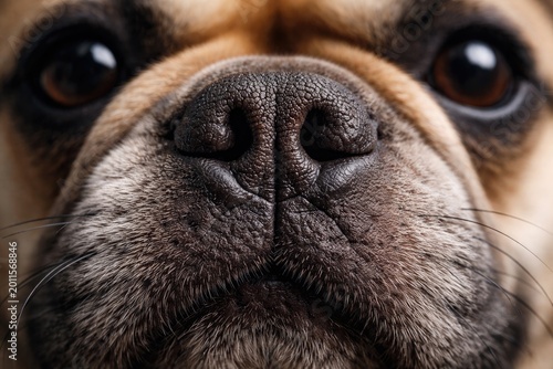 Tight shot of a flat nosed ...
