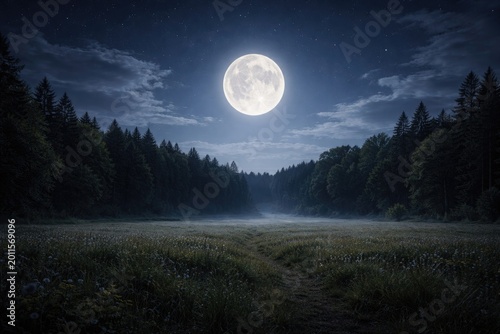 Radiant full moon over expa...