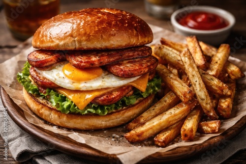 Flavorful fried spam and eg...