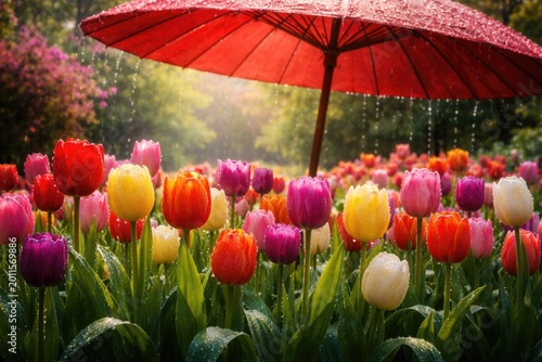 Spring tulips vibrant in co...