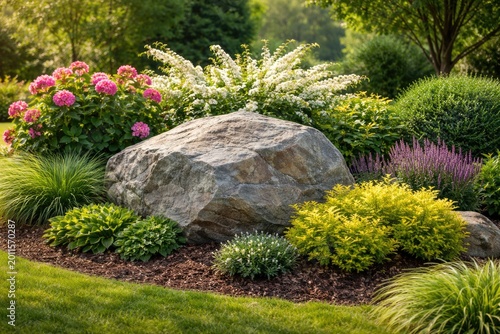 Rock centerpiece positioned...