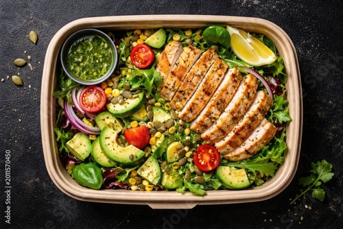 Healthy chicken avocado sal...