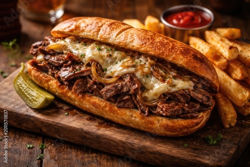 Toasted sandwich hoagie wit...