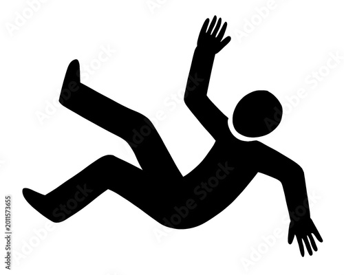 Fotografie silhouette of a person slipping, vector illustration