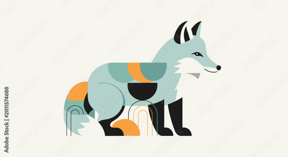 Fototapeta premium Abstract Fox Geometric Design