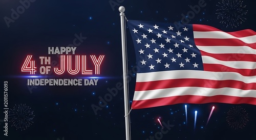 Happy 4th of july american flag independence day
