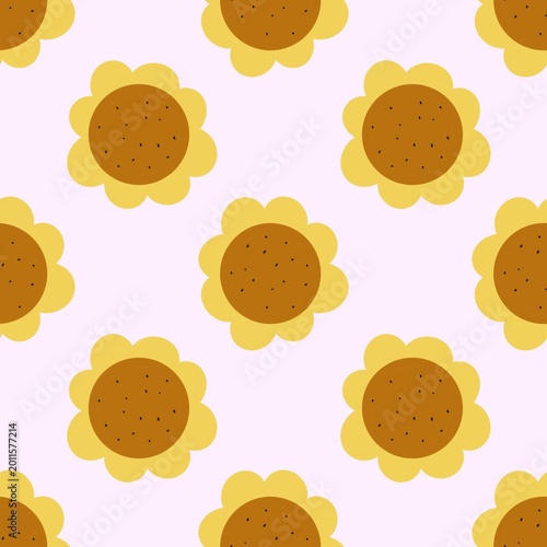 Trendy Sunflower Seamless Pattern for Fabric & Wallpaper – Pastel Purple Floral Design