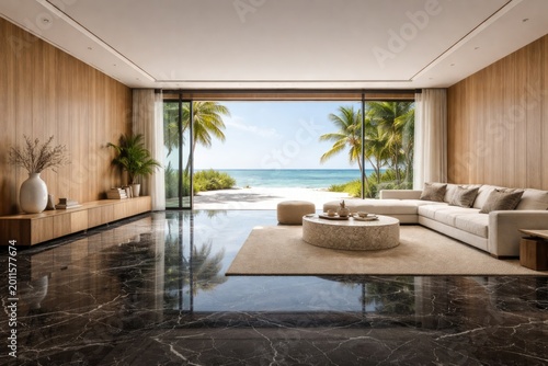 Spacious modern living room...