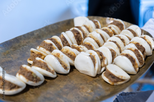 Fotografie alimento, pan, pan bao, bao, salado, frio, delicioso, aperitivo, asado, blanco,