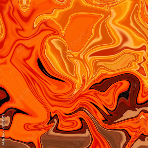 Vibrant Orange Liquid Abstract Art Background