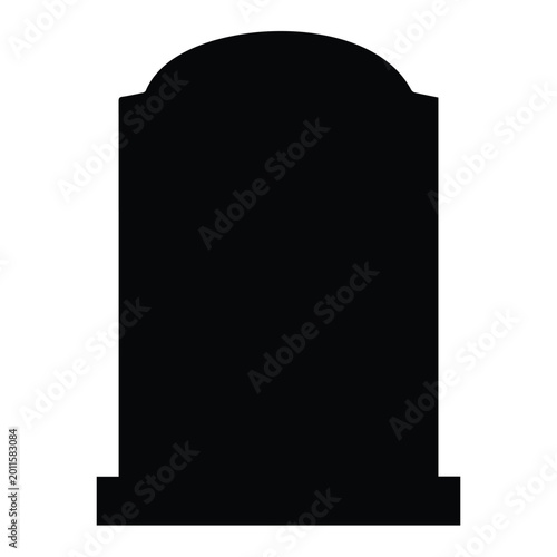 Free Download Old blank gravestone icon vector illustration simple black tombstone silhouette template design. - GFXLoad