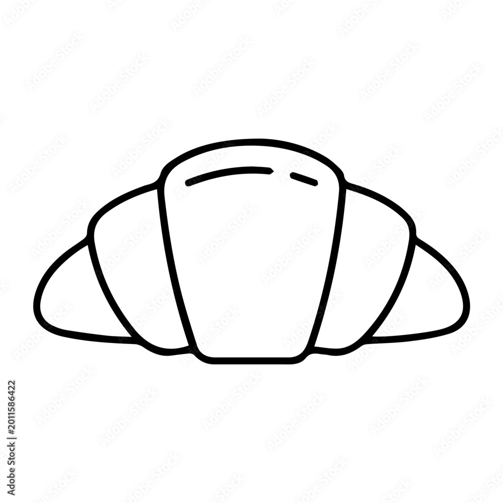 © MdShameem - Croissant linear icon. Thin line illustration