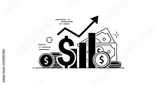 Financial Growth Money Concept Icon.
