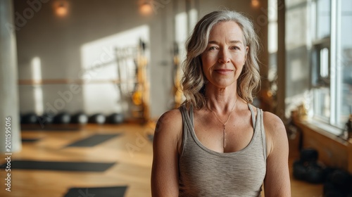 Calm mature yoga practitioner in a modern studio with natural light Free Download Calm mature yoga practitioner in a modern studio with natural light - GFXLoad