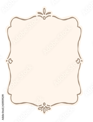 Elegant Vintage Decorative Frame with Scalloped Edges and Ornamental Flourishes