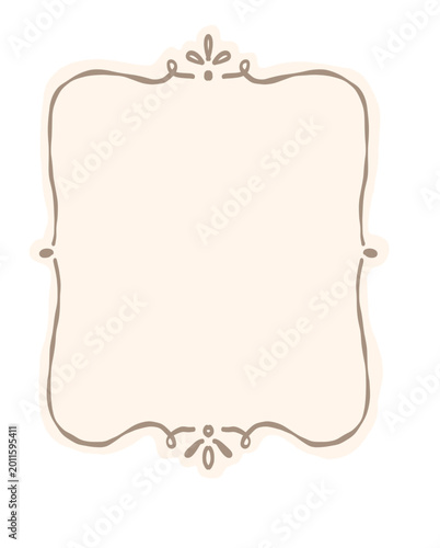 Vintage Ornate Frame Label with Elegant Flourish Scrolls and Delicate Line Art