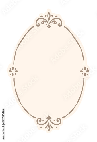 Elegant Vintage Oval Frame with Decorative Filigree Accents and Scrollwork Flourishes