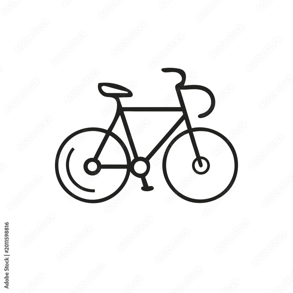Obraz premium Minimal Bicycle Icon – Simple Line Vector