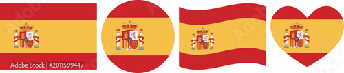 Spain flag illustrator country flags symbol National Collection International  Set